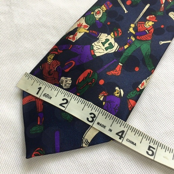 Men's Tie Baseball Themed Polyester - Picture 4 of 5